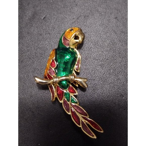 Jewelry - **Final Sale** Gold tone colorful parrot brooch